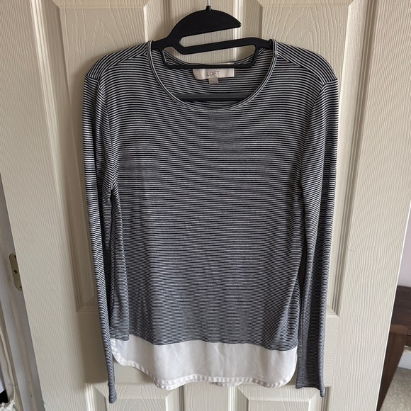 LOFT Tops - LOFT Black and White Striped Long Sleeve Tee